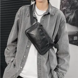 New Men Waist Bag Leather Chest Pack Fanny Pack Leisure Outdoor Belt Bags PU Crossbody Bags Multifunction Phone Wallet