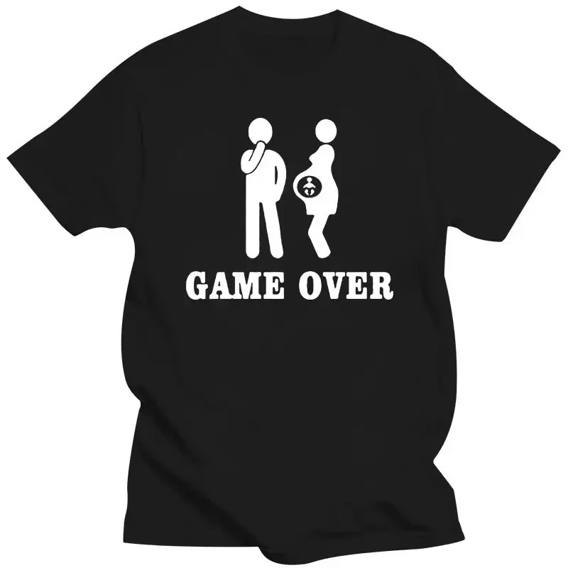 Funny New  T-Shirt Print Women Men Baby and Letter Game Over WOMEN T Shirt Clothing Pregnancy Tshirt XS-3XL 2024