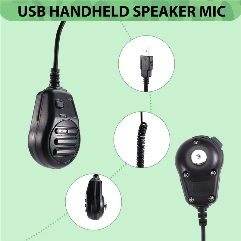 Microfone de Mão USB A41Z-QX-18 para Euro Truck Simulator 2, com Suporte PTT, Dispositivo USB, Teclado com Suporte para Microfone