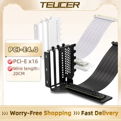 TEUCER L-Z3 PCI-E3.0 Graphics Card Vertical Mounting Bracket 200mm PCI-E 4.0 x16 Extension Cable Holder GPU Mounting Bracket Kit