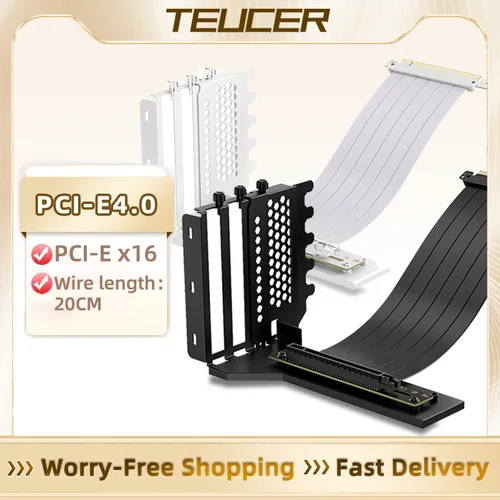 TEUCER L-Z3 PCI-E3.0 tarjeta gráfica soporte de montaje Vertical 200mm PCI-E 4,0x16 soporte de Cable de extensión GPU Kit de soporte de montaje