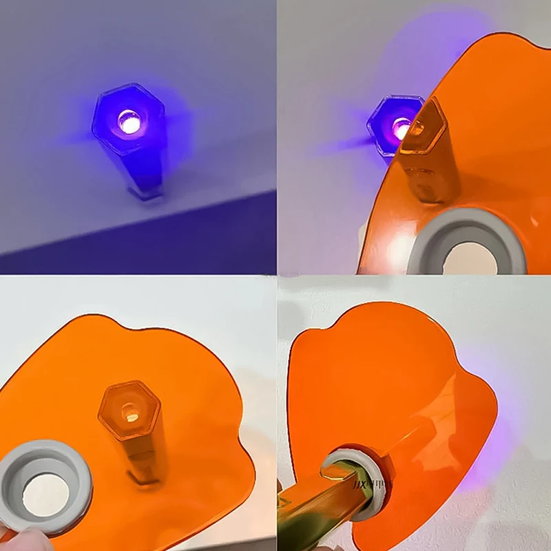 Lámpara UV, gafas protectoras, antiluz azul, dispositivos de salón de belleza para uñas, deflector de bloqueo de luz acrílico para uñas de forma recta