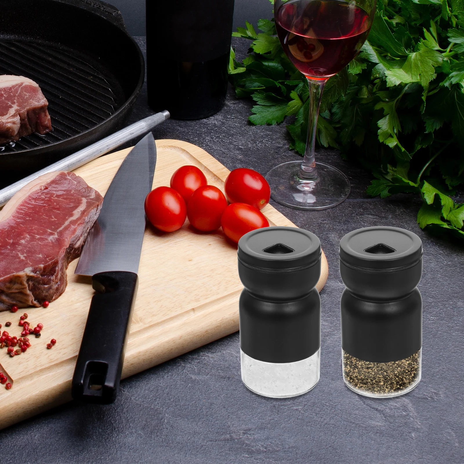 

2Pcs Multi-Function Kitchen Seasoning Bottles Easy to Clean Reusable Stylish Design for Home Decor Seasoning Bottle