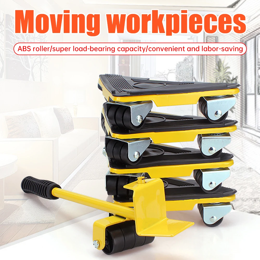 무거운 물체 이동 롤러 청소 이동 도구 역도 프라이 바 가구 이동 무거운 물체 이동 롤러 세트