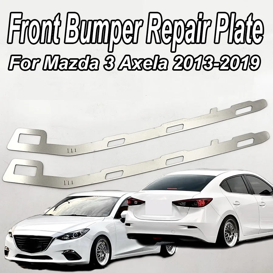 Wooeight 2Pc Front Bumper Gap Adjustment Metal Plate Bumper Buckle Repairer Bracket Broken Repair For Mazda 3 Axela 2013-2019