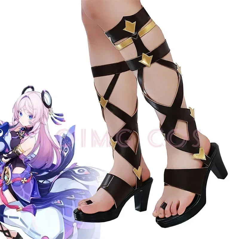

itlali Cosplay Anime Shoes Chinese Style Halloween for Genshin Impact Game Women