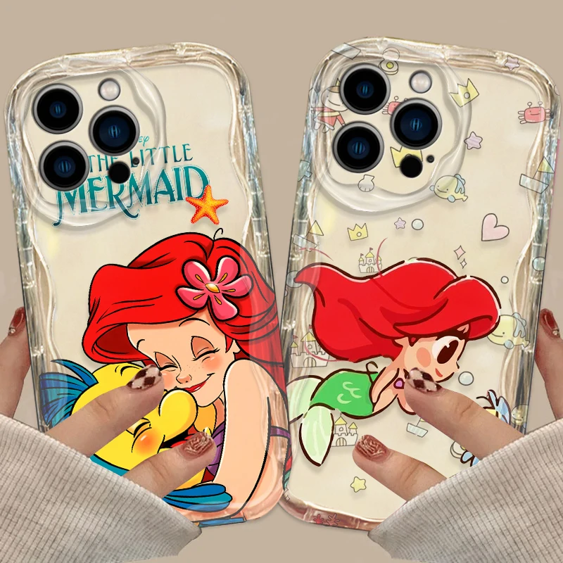 Princess Cute Cartoon Phone case For Apple iPhone 15 14 13 12 11 Pro X XR XS Max Plus 8 7 Plus SE Wave Oil Cover