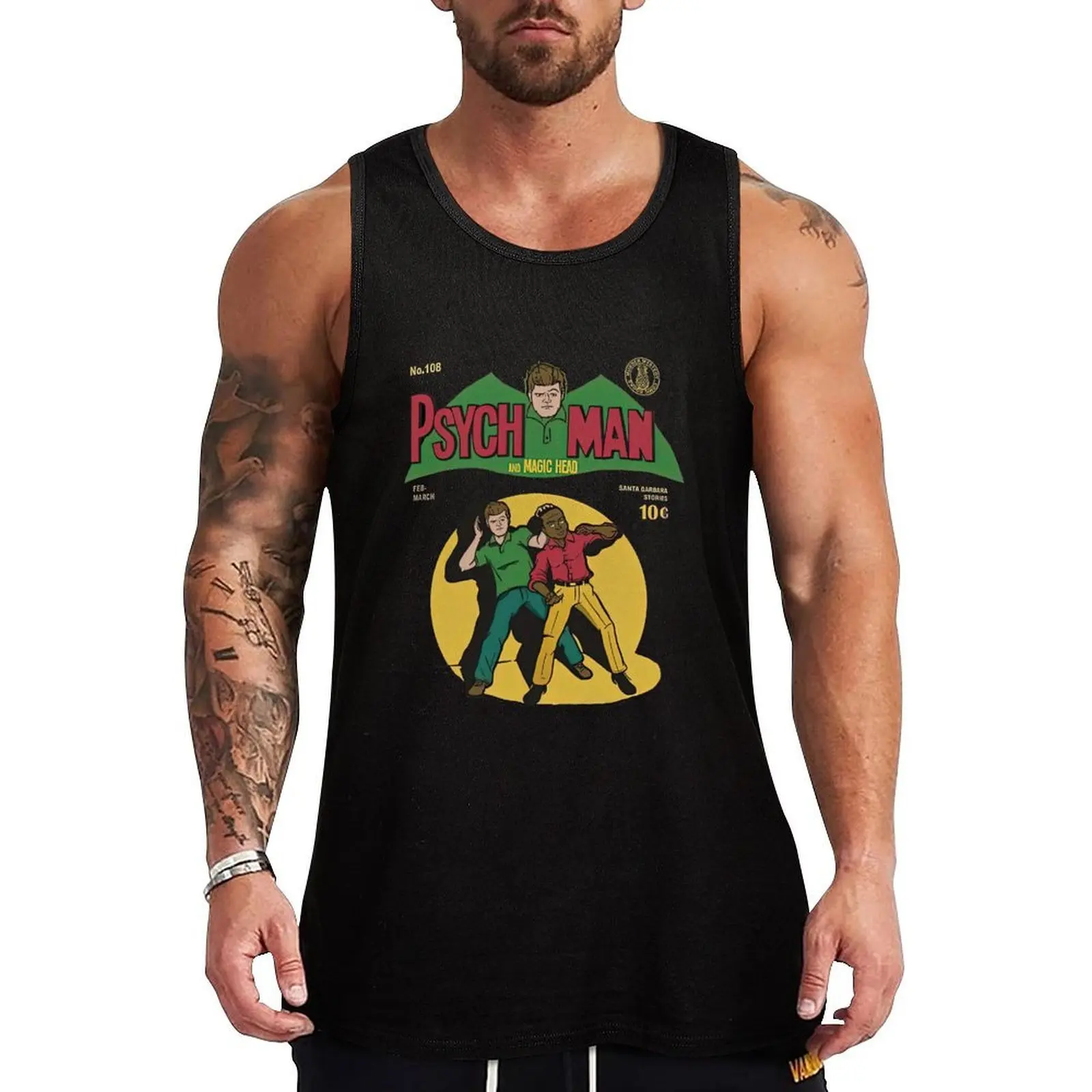

A Psych man Tank Top t-shirt for men anime Men's tops