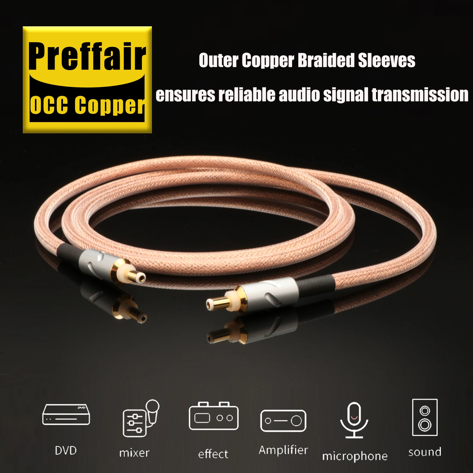 HIFI Pure Copper DC2.1 Cable  DC2.5 Phono Cable Amplifier Linear Power Supply Output Upgrade Line
