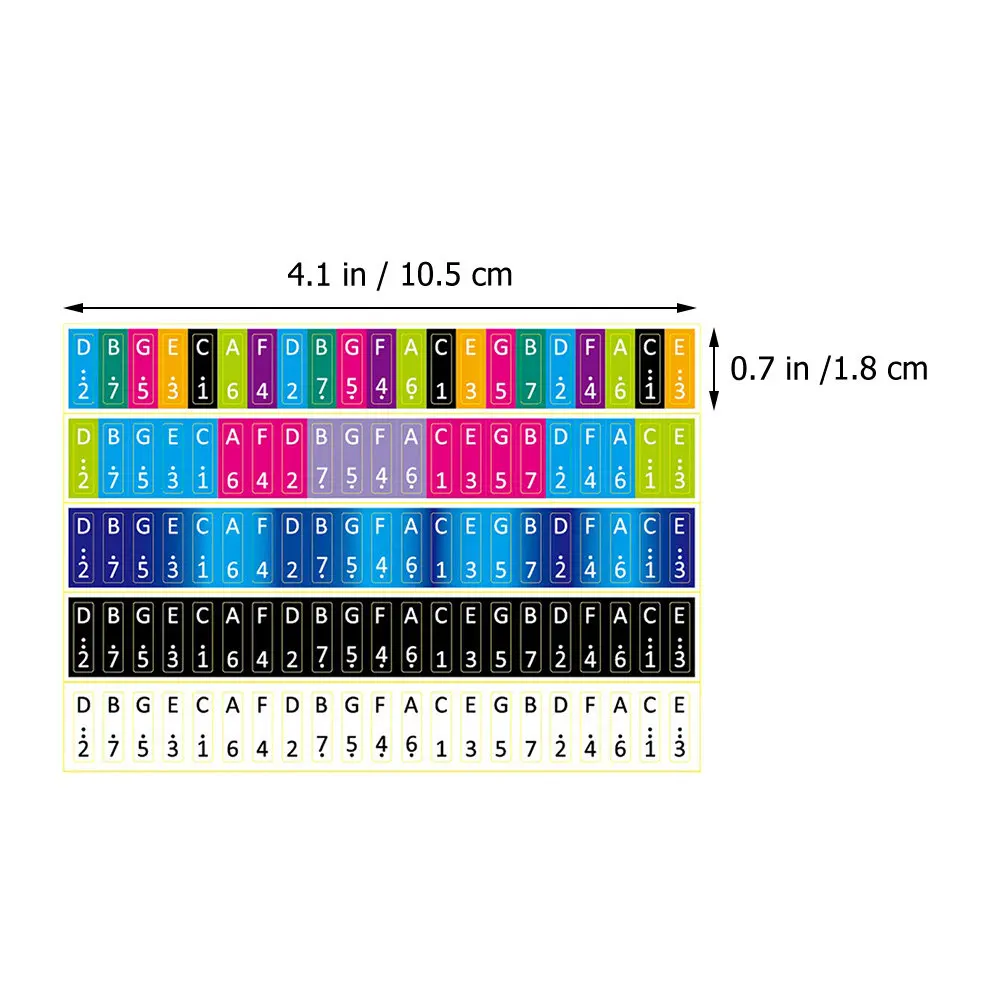5Pcs Kalimba Notes Sticker For Music Teacher Thumbs Soft PVC Easy Remove Beginner Decals Piano Learning Accessories
