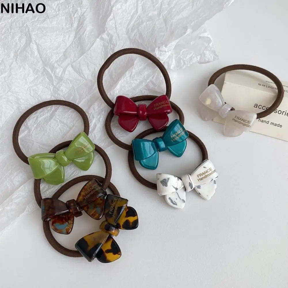 

Korean Style Bowknot Hair Rope Hair Bands Ponytail Holder Acetate Bow Scrunchies Hair Accessories Headwear Acetic Acid Hair Tie