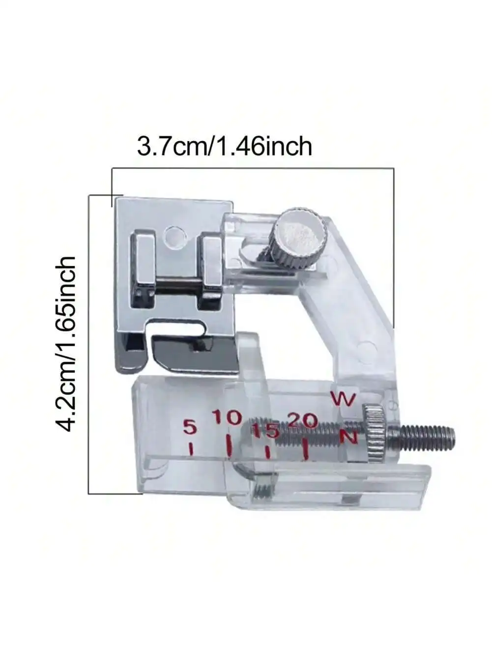 5mm bis 20mm Verstellbarer Vortragstüllenfuß für alle Low Shank Snap-On Nähmaschinen von Singer, Brother, Babylock, Euro-Pro, Janome, Kenmore – Detail 7