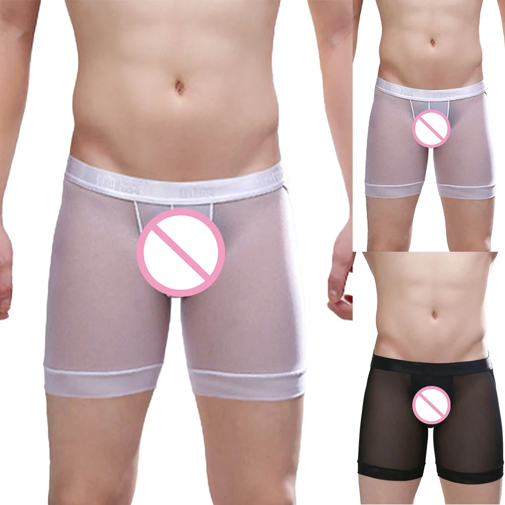 

Open Crotch Ball Pouch Shorts for Men, Breathable and Comfortable Underwear, Middle Waist, White/Black Colors