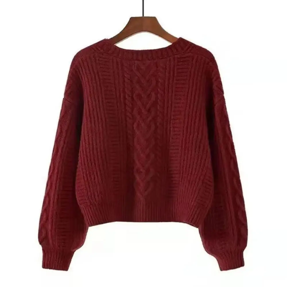 

Повседневные вязаные крючком свитера с длинными рукавами, свободные осенне-весенние кардиганы, женские топы в консервативном стиле Y2K, милый трикотаж, осень