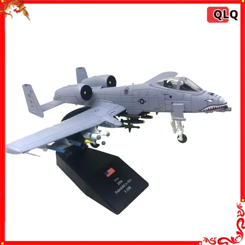 New 1/100 Scale US A-10 A10 Thunderbolt II Warthog Hog Attack Plane Fighter Diecast Metal Aircraft Model Children Boy Gift