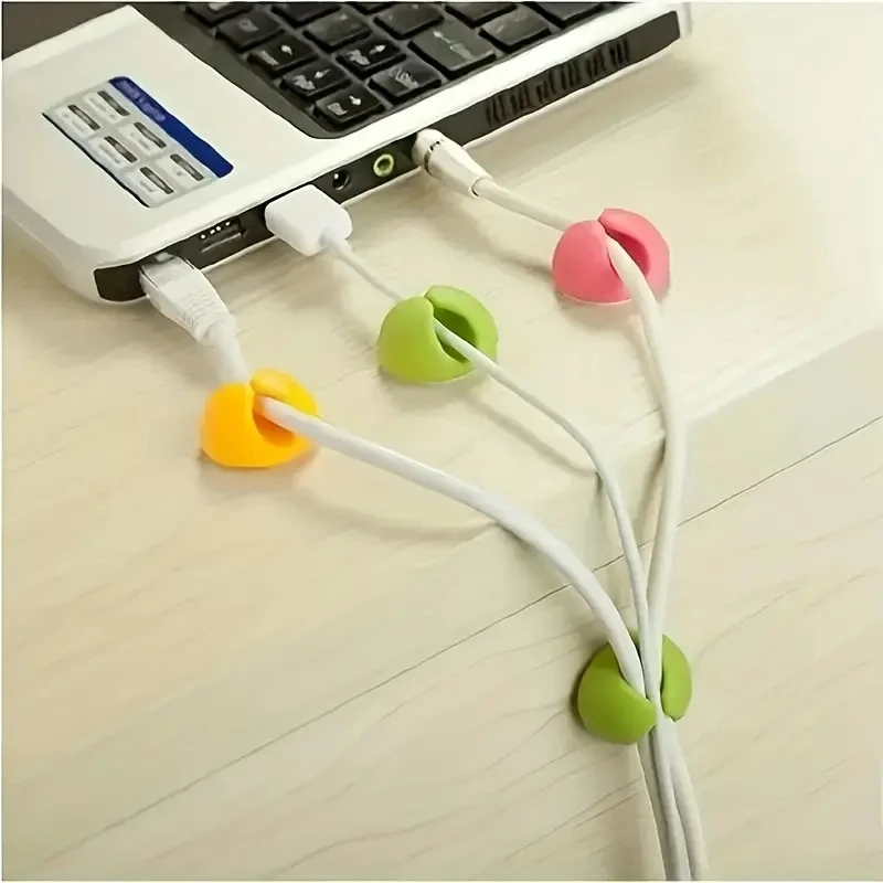 6 paquetes de gerentes de cables de escritorio (2 para cada Color), Clips de Cable, soporte de Cable para escritorio, organizador de cables