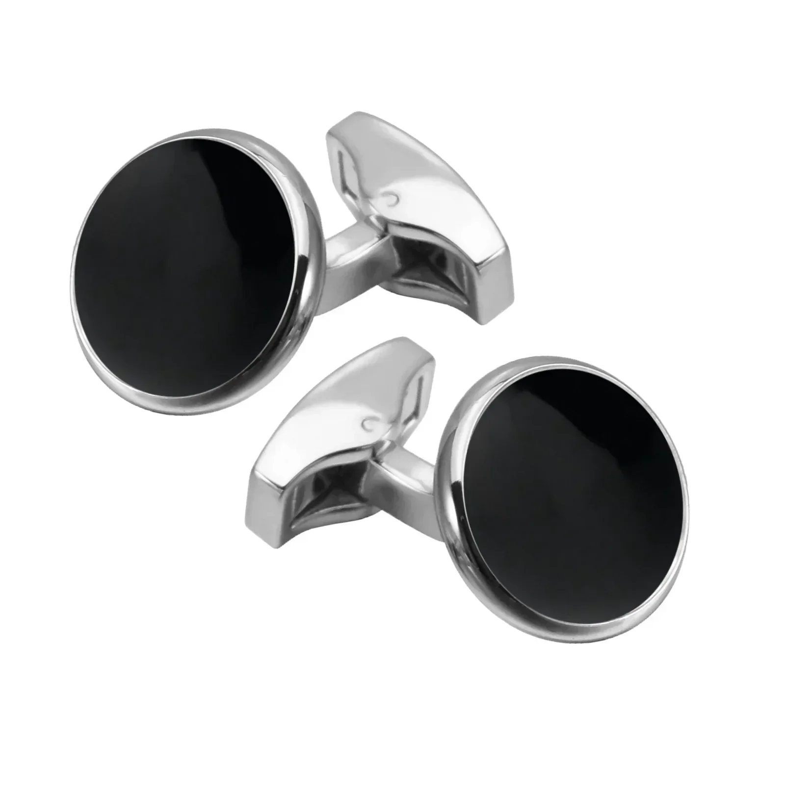 Round White Jade Mother Pearl French Cufflinks Business Banquet Suit Shirt Fixed Nail Whale Tail Simple Environmentally Friendly