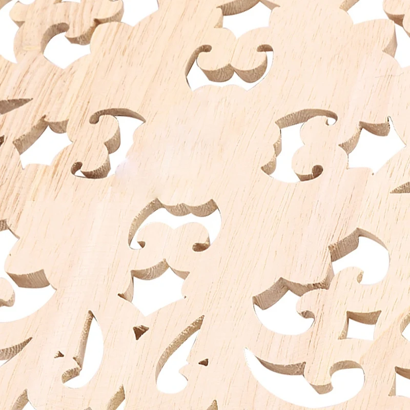 Madeira de borracha esculpida Floral Decal Craft, Real Wood Carving Acessórios e Retail Woodcarving, F 20x20cm, 1X Applique