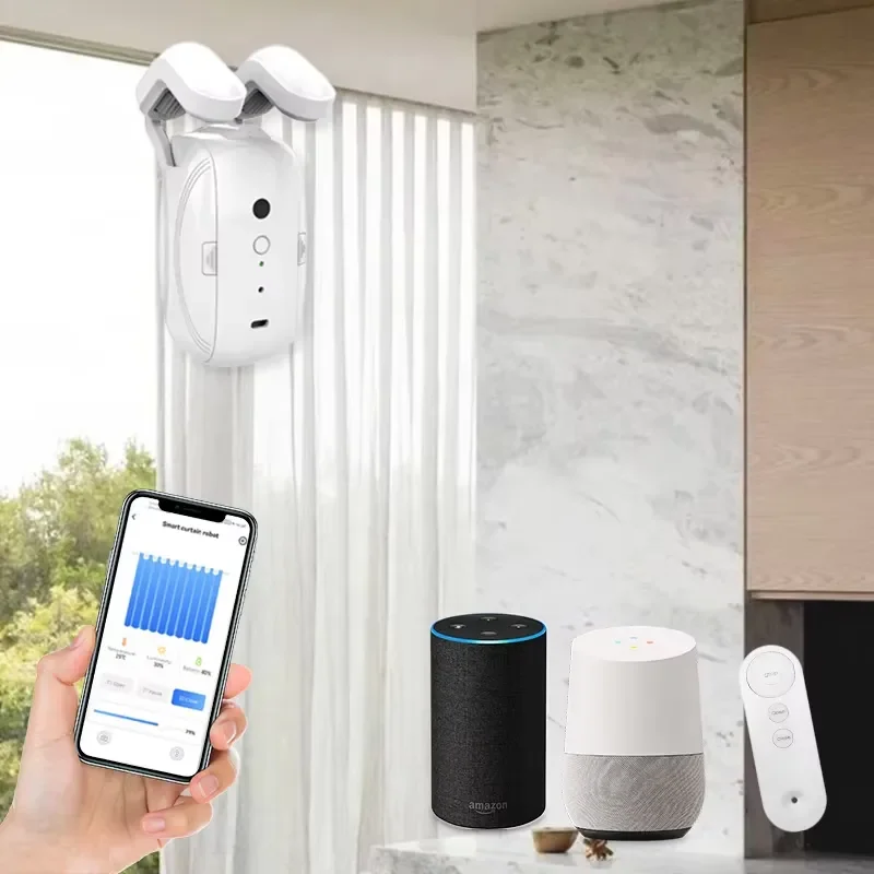 Smart Electric Curtain Opener Robot Automatic Remote Control Device for Household Window Blinds Intelligent Motorized