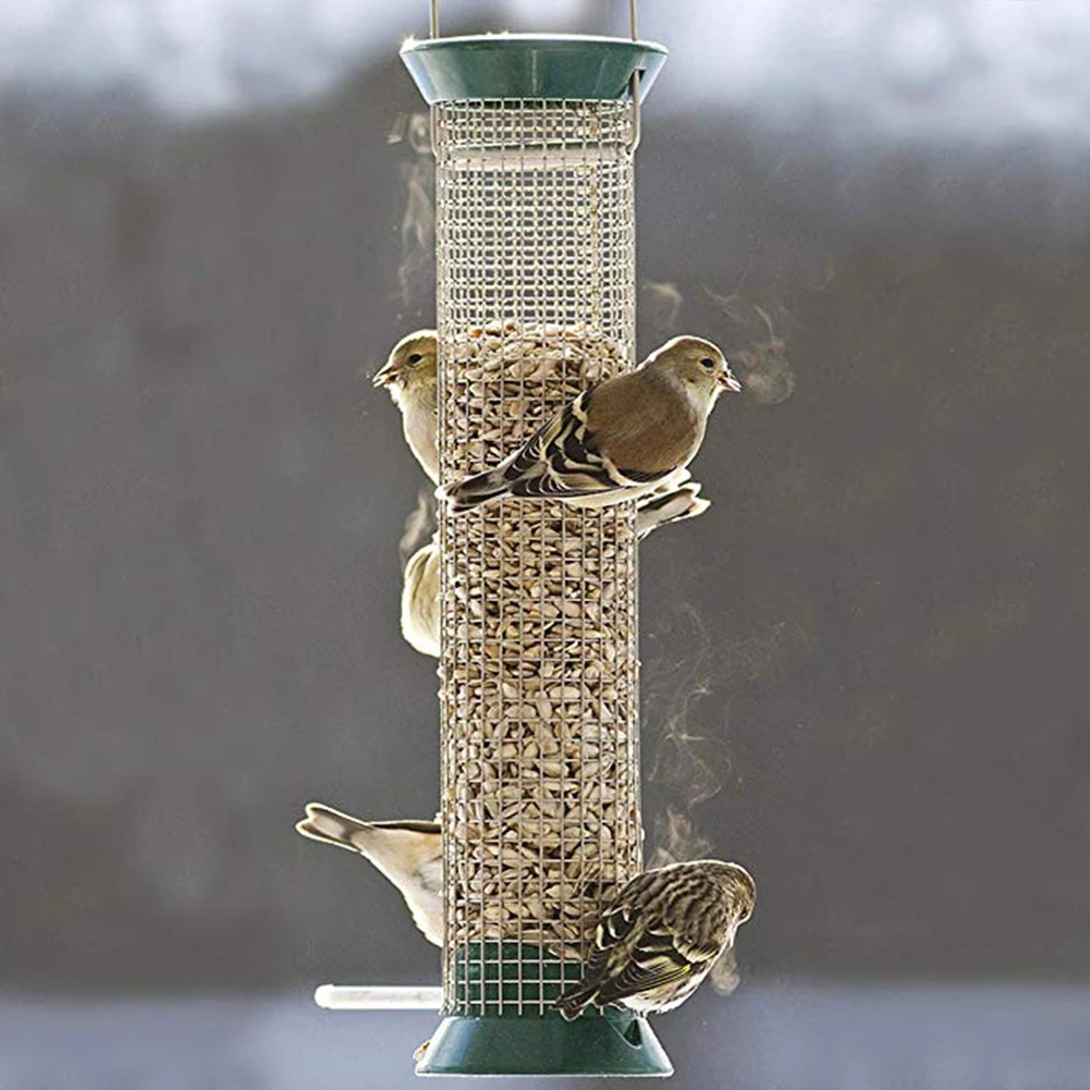 

Outdoor Mesh Stainless Steel Bird Feeder with Hanging Hook Dark Green 23*7cm Drop Shipping