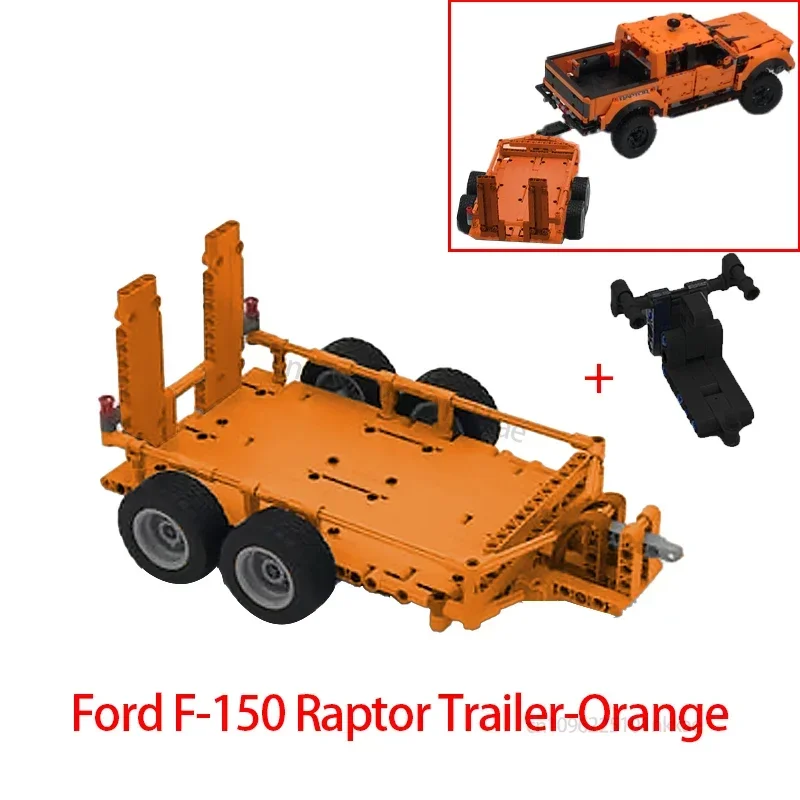 F-150 Raptor Auto Trailer Technische Trekhaak Kraan Platform Hardtop Bumper Imperiaal Bouwstenen 42126 MOD Bricks Montageset - afbeelding 1