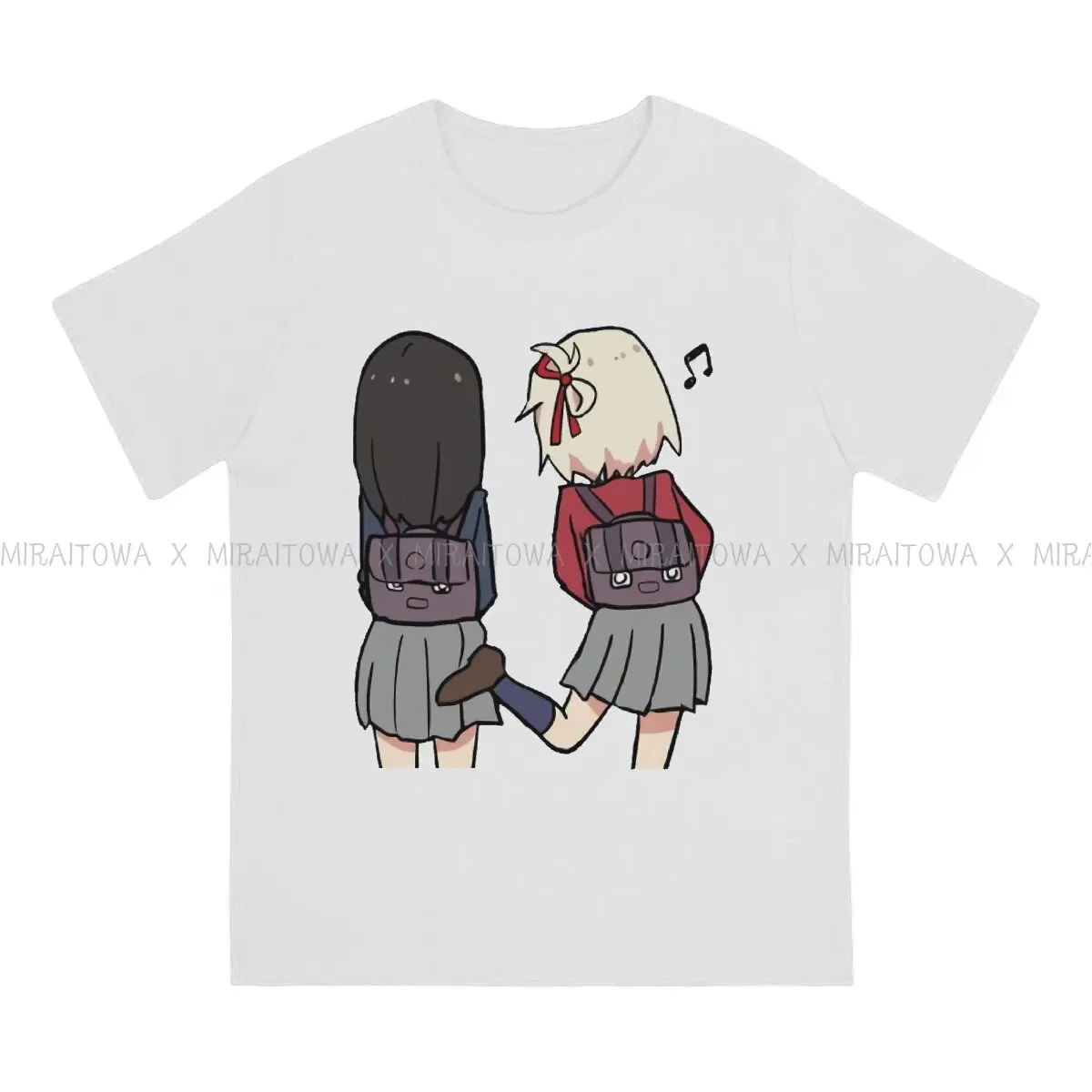 Chibi Fashion TShirts Lycoris Recoil Chisato Nishikigi Takina Inoue Anime Male Graphic Pure Cotton Streetwear T Shirt Round Neck