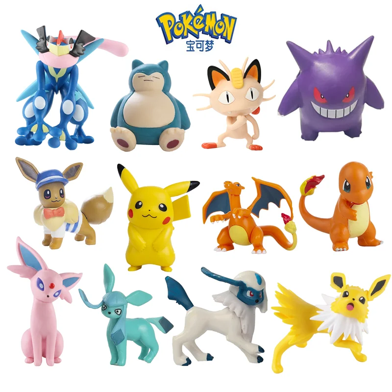 New Pokemon Cartoons Movie Anime Figure Gengar Pikachu Eevee Dragon Pet Action Figures Model Toy Christmas Gifts Buy in bulk