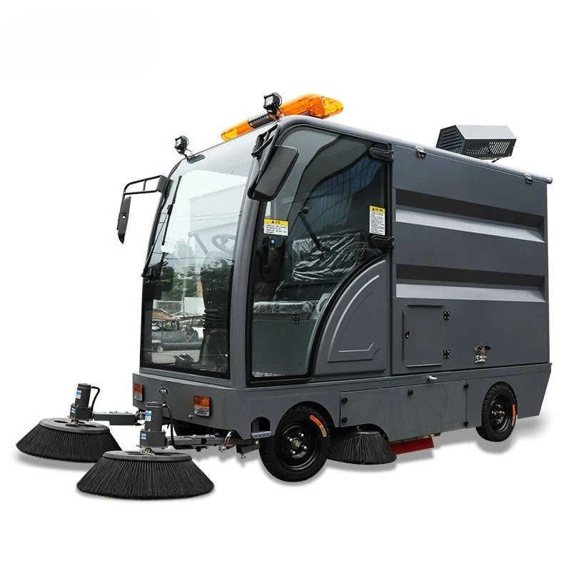 

Street Sweepers Flexible Operation Professional Industrial Ride-on Street Road Sweeper And Scrubber Clean Machine With Trash Can