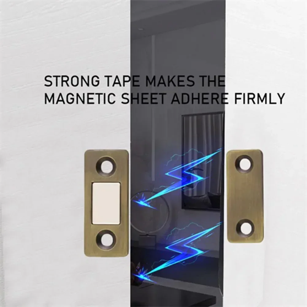 Lot De 2 Loquets De Porte Magnétiques Ultra-Minces - Fermeture Puissante Pour Armoires Et Portes Coulissantes