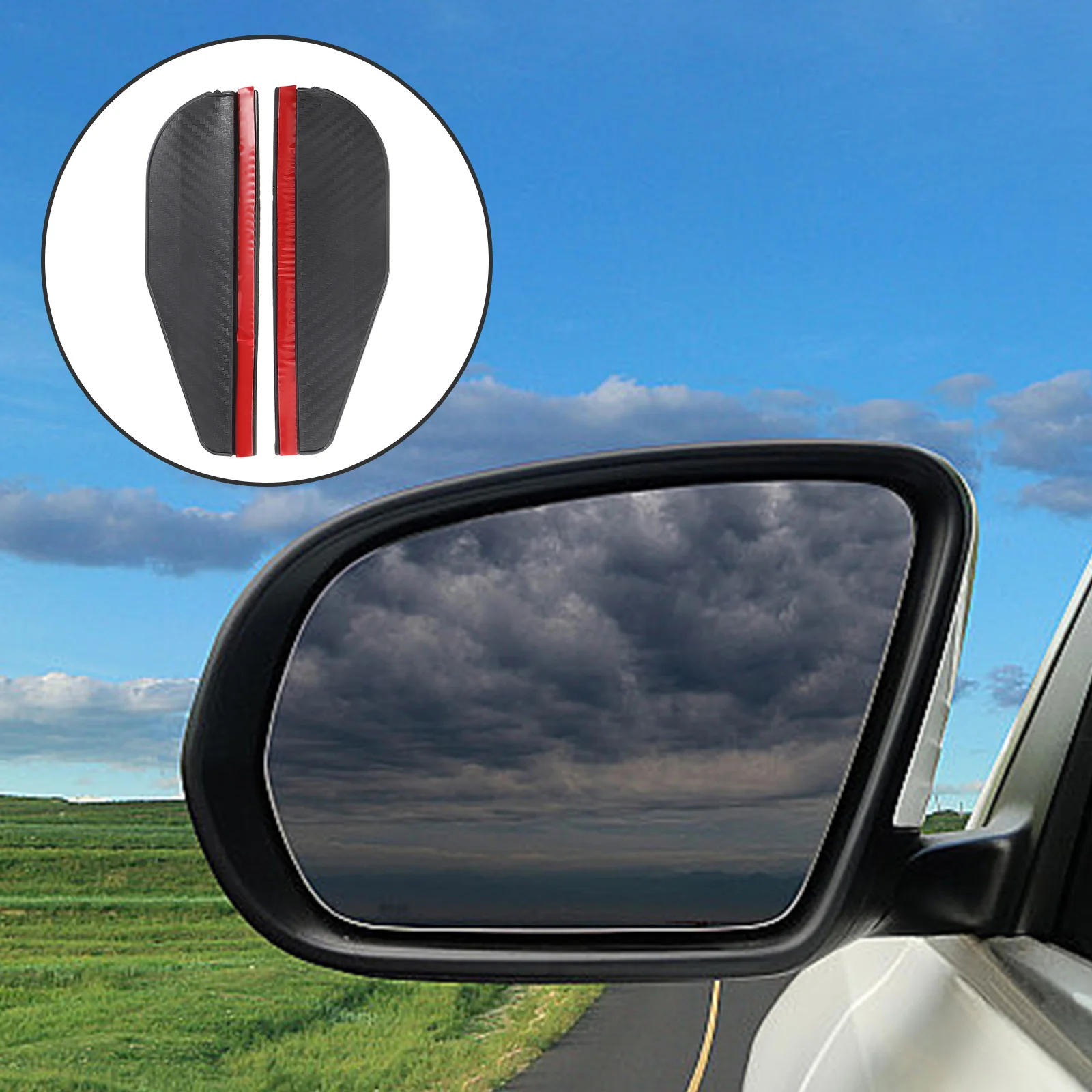 

4Pcs Car Side Mirror Rain Guards Waterproof Rearview Vibrant Color Design Rain Protection Easy Install