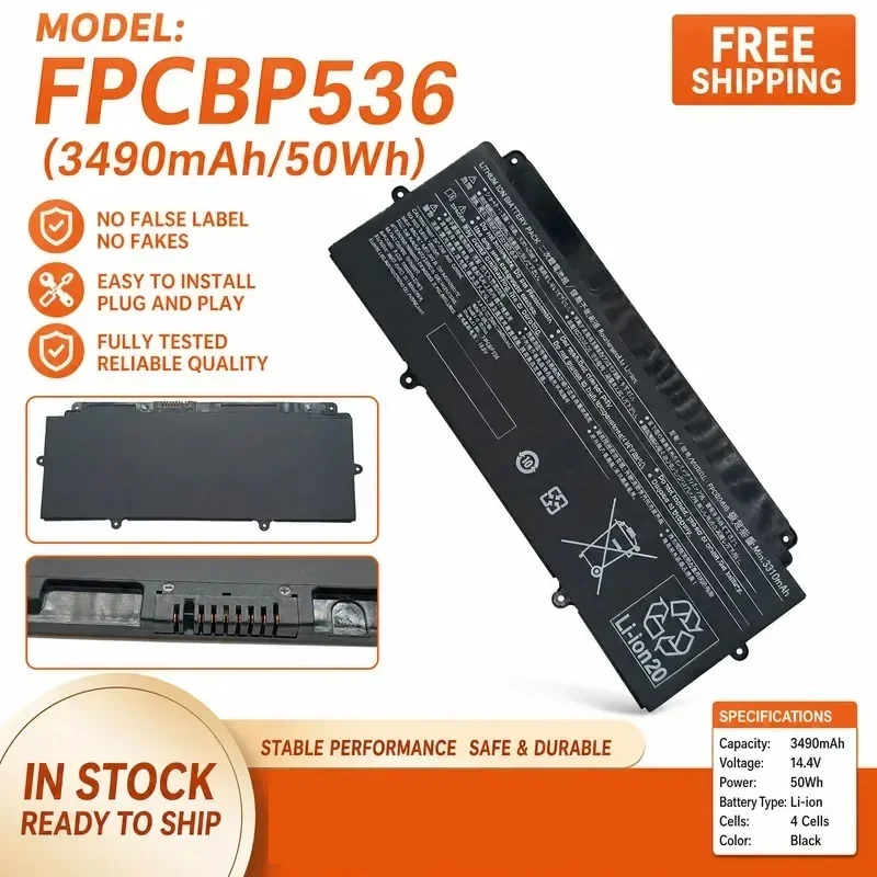 [NEW] 14.4V 50Wh FPB0536 for FPB0340S for Fujitsu for LifeBook U938 U939 Laptop Battery Long Life
