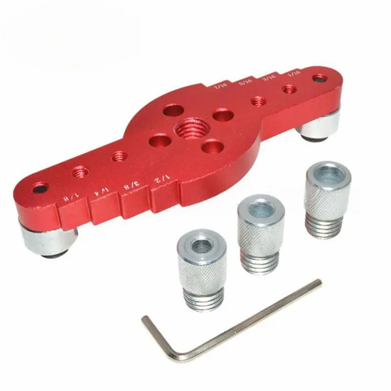 ABMR-Woodworking Center Hole Locator Woodworking Center-Hole Positioning Jig Wood Board Drilling And Marking Two-In-One Tool