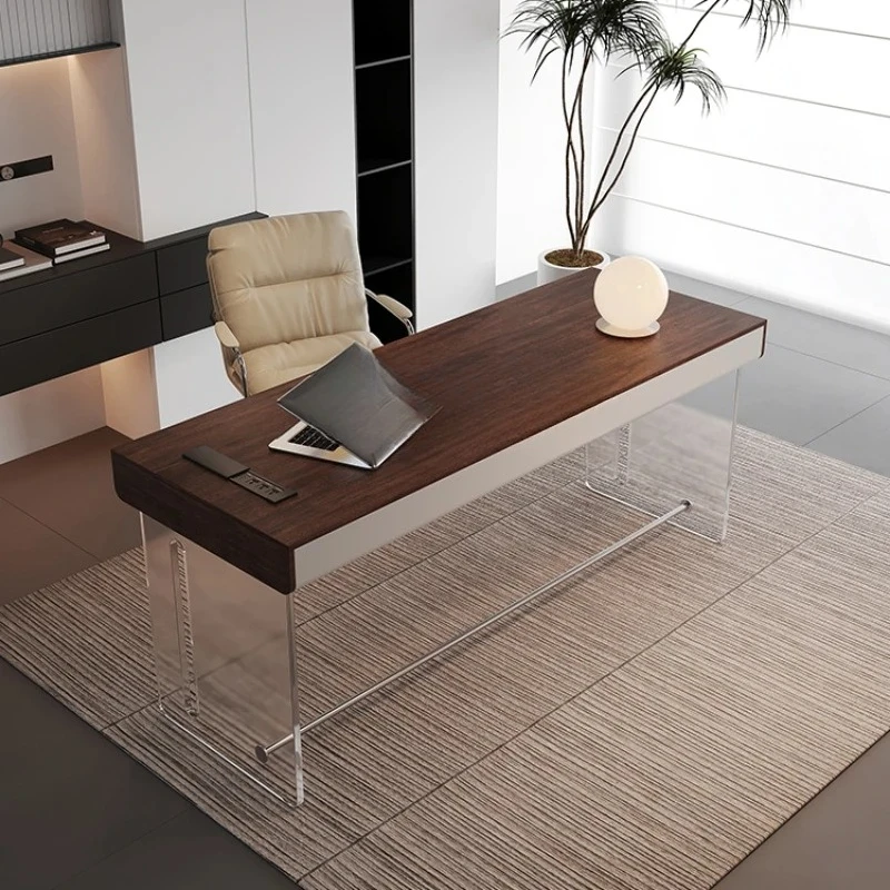 

Home Walnut Desk Italian Minimalist Acrylic Suspension Study Desk Desk