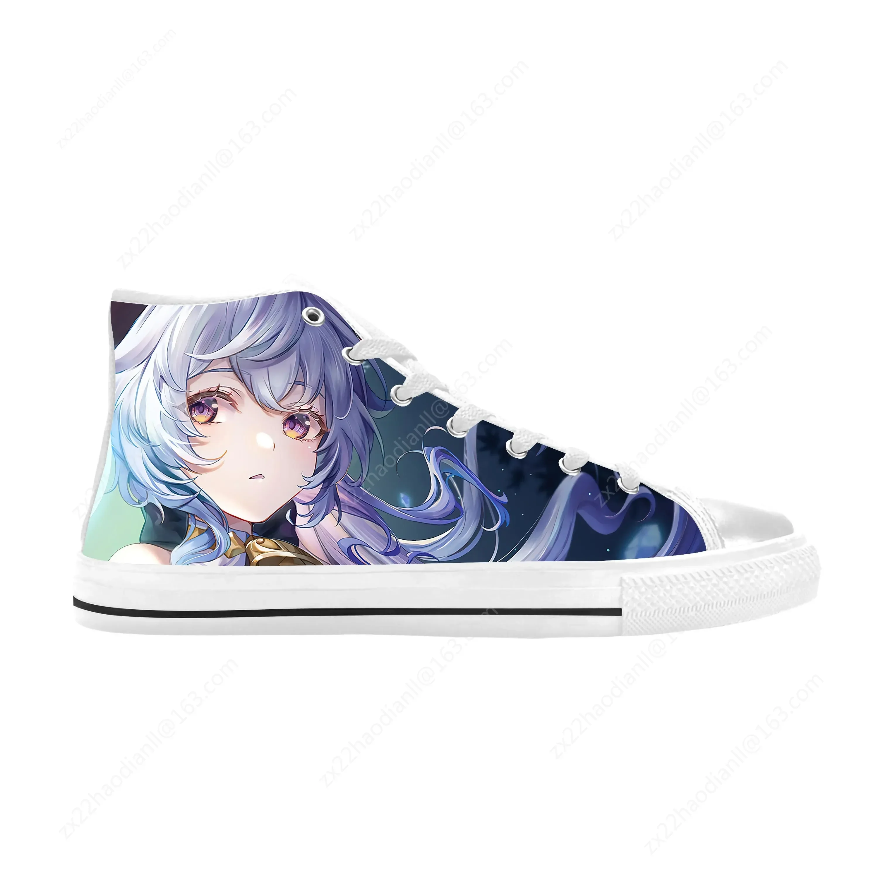 Hot Anime Manga Cartoon Game Genshin Impact Ganyu Casual Cloth Shoes High Top Comfortable Breathable 3D Print Men Women Sneakers