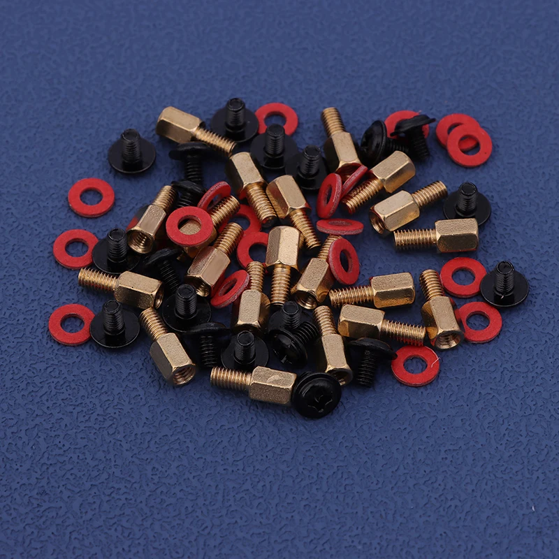 60Pcs Computer PC Case Motherboard Riser Screws 6-32-M3 Insulation Washers For Case Fans 6.5mm Brass Standoff