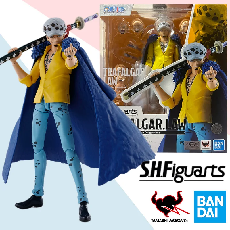 

Original Bandai Anime Action Figure One Piece SHFiguarts Trafalgar D Water Law Finished Model Kit Collection Toy Gift for Kids