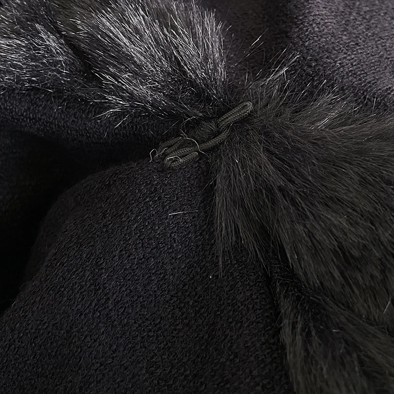 Neuer Winter-Umhang aus verdickter Nerzwolle mit vollen Borten, Kunstpelz-Umhang – Damen-Umhang mit Kapuze, lockerer Fleece-Umhang, Mantel, Partykleid, warm – Detail 13