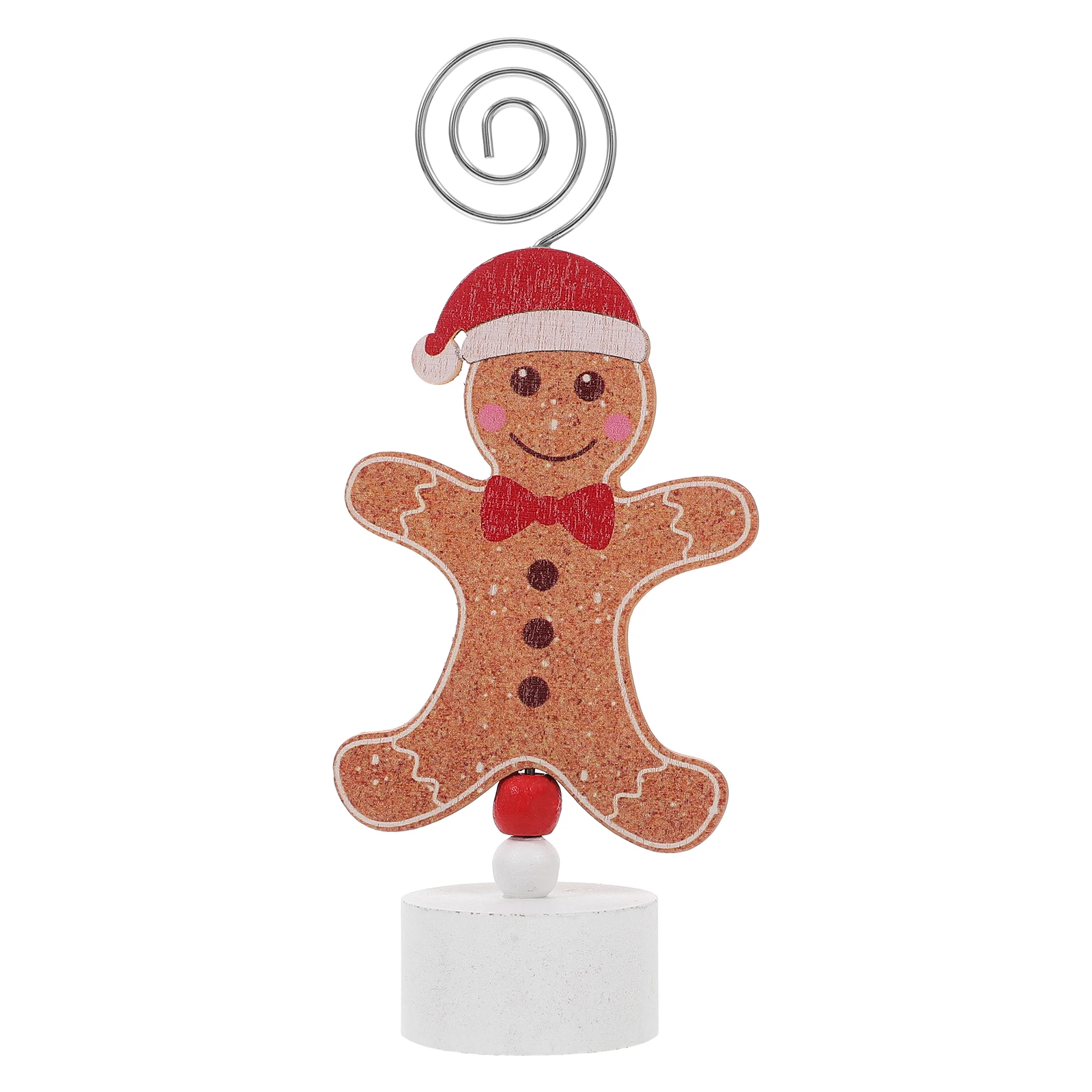Gingerbread Man Table Card Holder Memo Clip Holders Photo Stand Check Name Desk Picture
