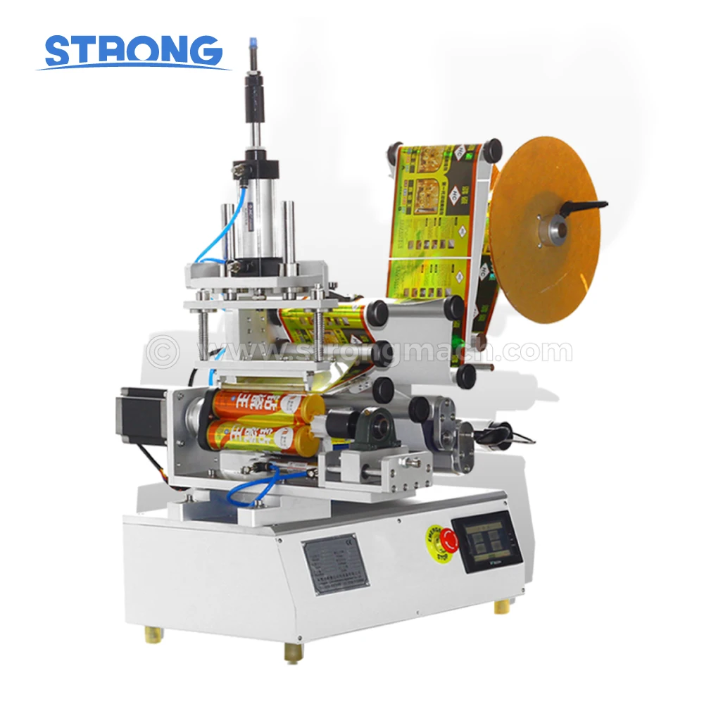 Semi-Automatic Labeling Machine, Desktop Compact Pneumatic Dual-Tube Dual-Round Tube Adhesive Labeler Grout Glue
