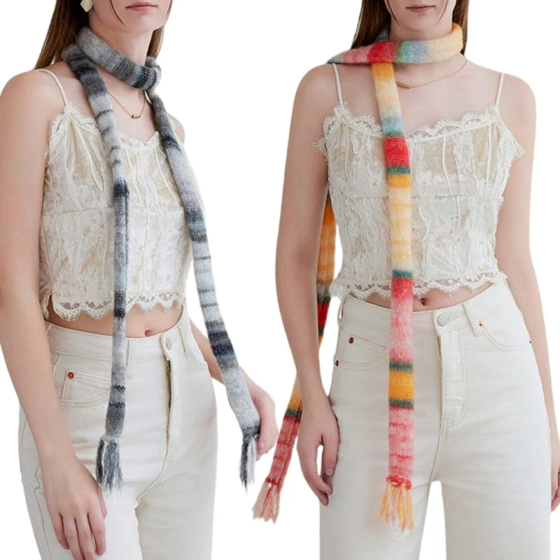 A2ES Trendy Long Neckerchief Casual Softable Scarf Beautiful Adjustable Women Scarf