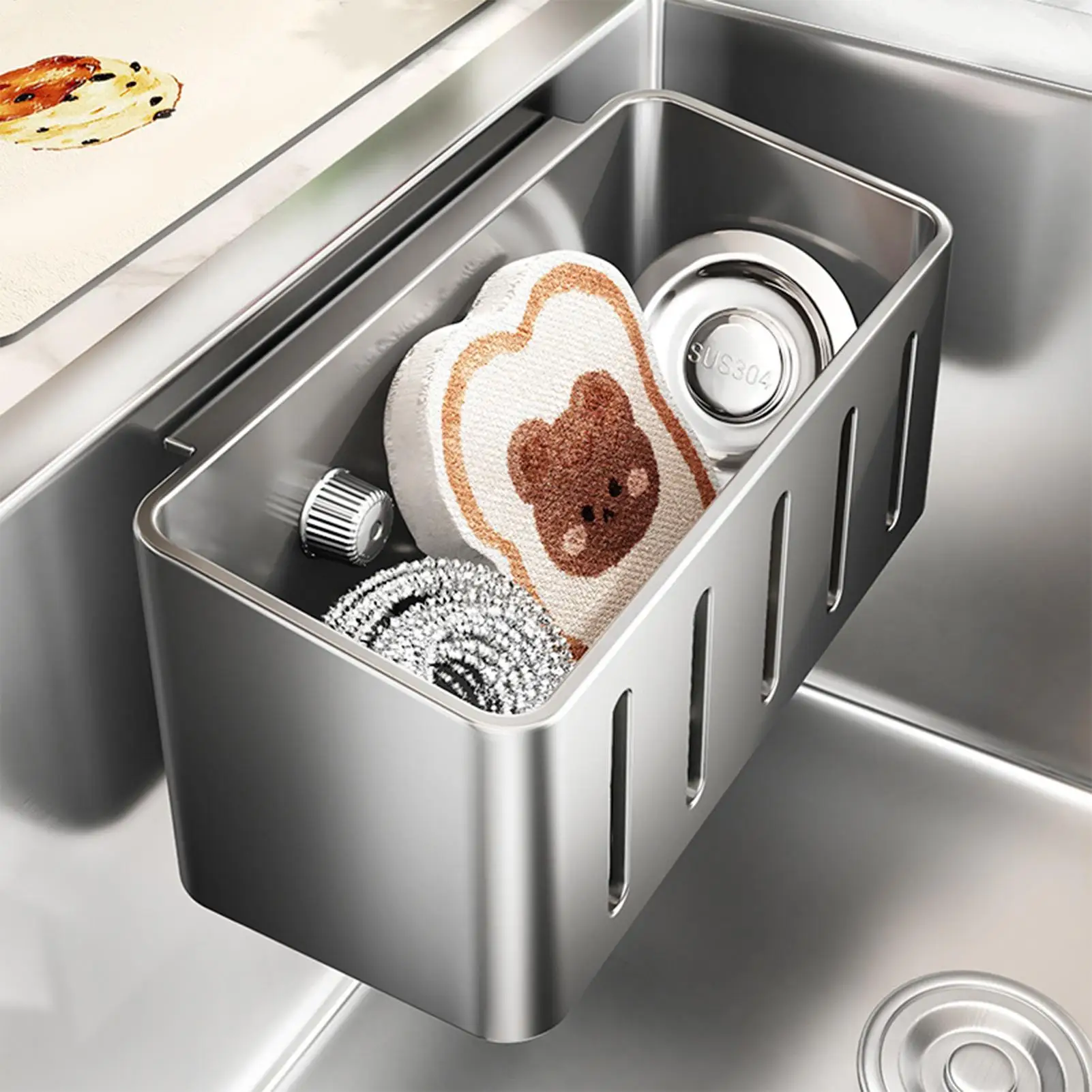 

Держатель для кухонных губок на присоске, для раковины, сливной, для хранения, для кухни, ванной, столешницы, общежития