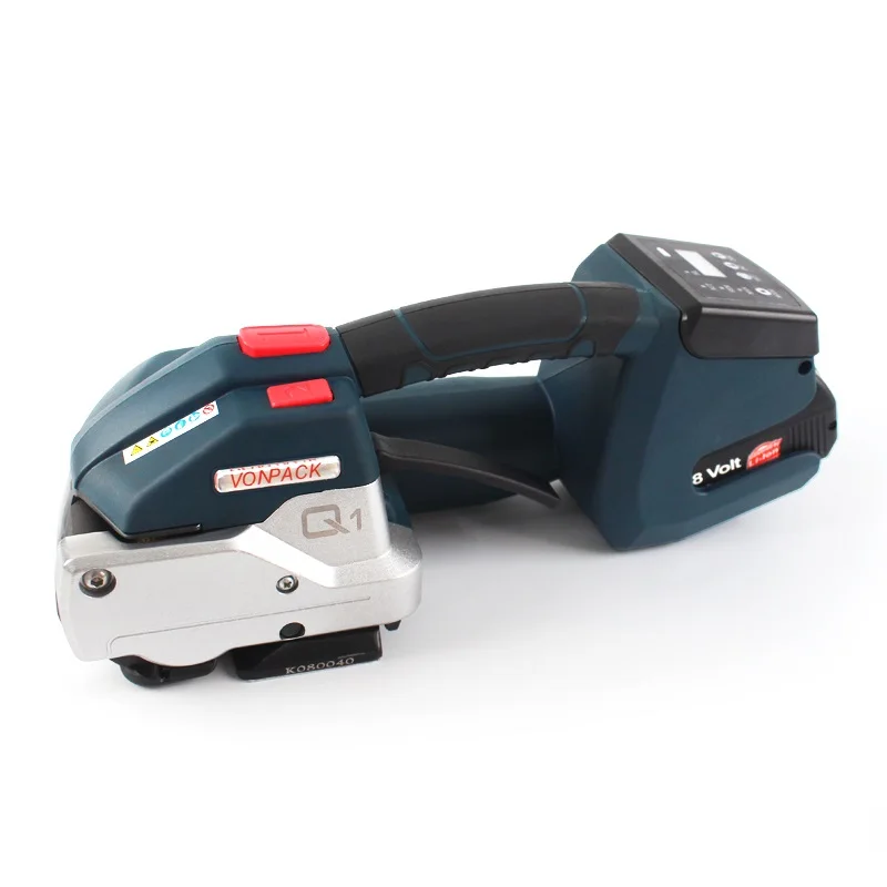 ماكينة الربط الكهربائية بشاشة LCD مكبس محمول لـ 1/2-5/8 في أشرطة PP PET تعمل بالبطارية صندوق ربط أوتوماتيكي