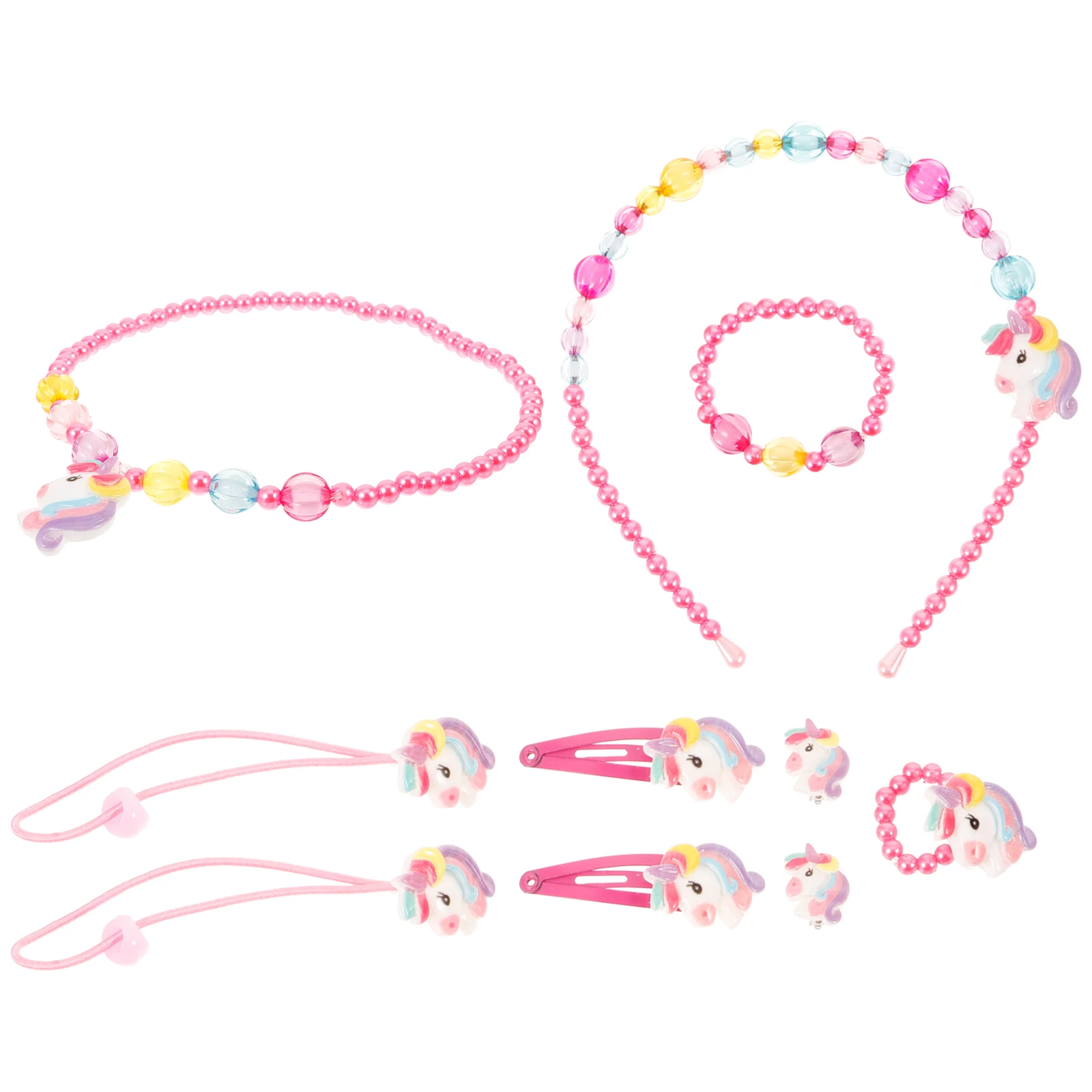 

Jewelry for Girls Children's Necklace Set Bracelet Accessories Rosy Princess Kit Beaded Bracelets Toddler