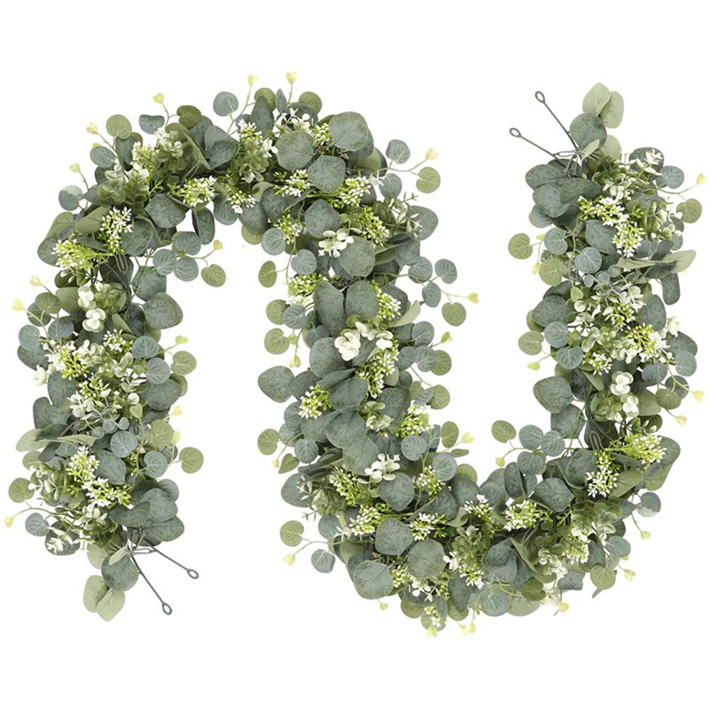 Artificial Eucalyptus Garland Fake Greenery Eucalyptus Leaves Vines for Wedding Arch Backdrop Party Table Wall Home Decor