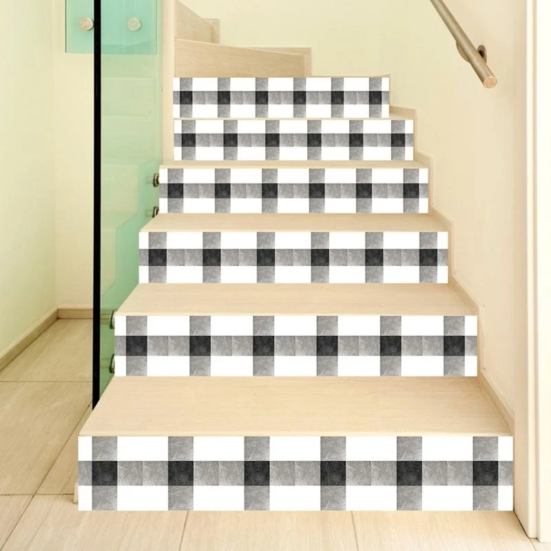 547F 6Pcs for Cross Tile Floor Stair Sticker PVC Waterproof Decals Art Wallpape