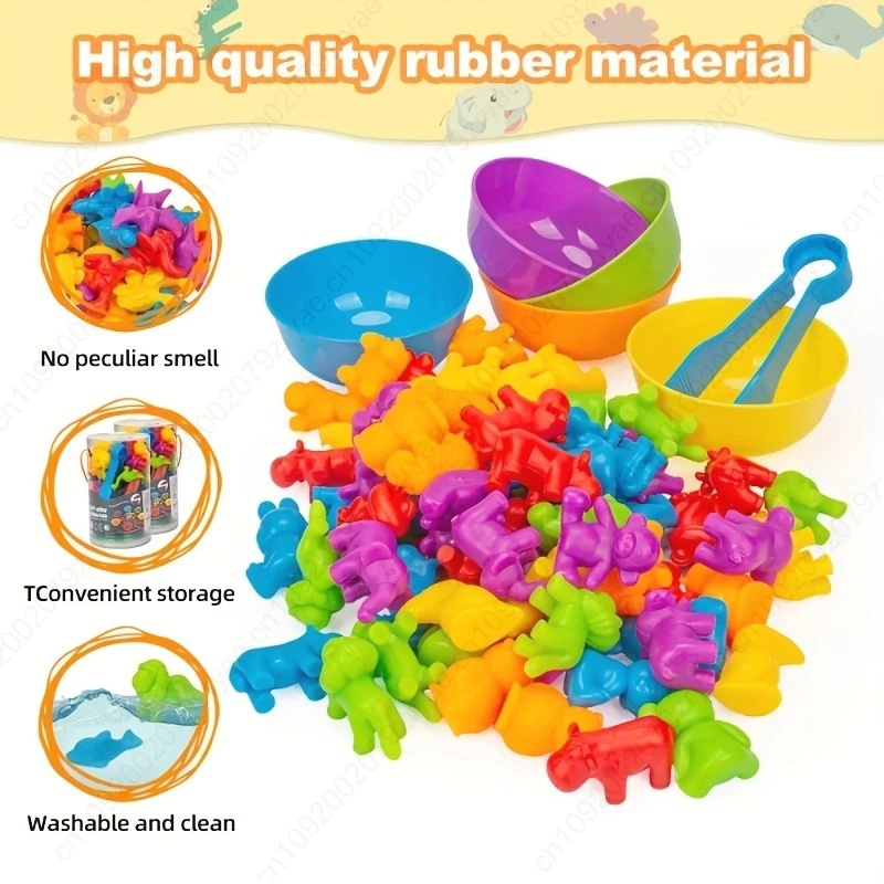 56/36 szt. Rozwijaj umiejętności motoryczne dzieci dzięki kolorowym zabawkom edukacyjnym sensorycznym do nauki liczenia i arytmetyki.