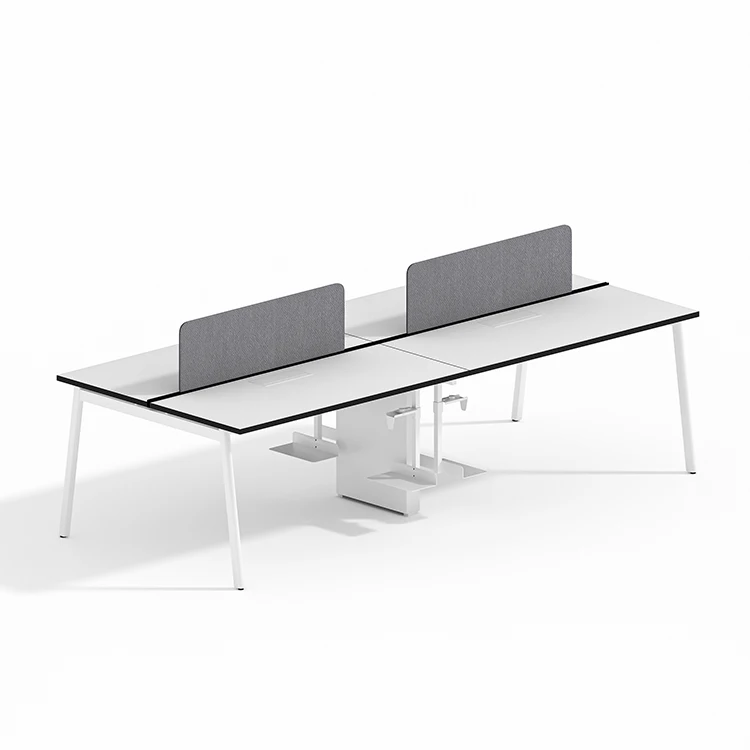 Modern Office Furniture Particle Board Desktop Computer 4 Person Office Desk For 4 Seater Workstation