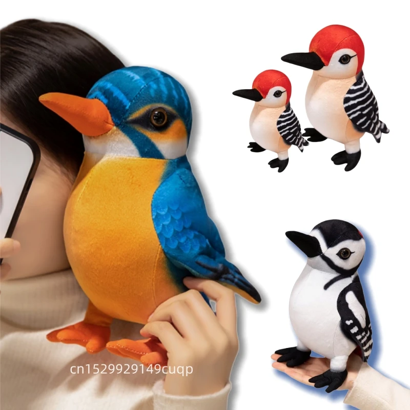 20/25cm Cartoon Colorful Woodpecker Plush Doll Simulation Bird Plush Toy Animal Stuffed Home Decoration Gift For Boys And Girls