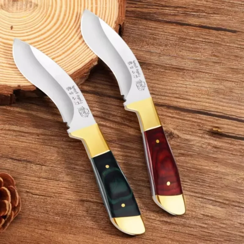 Outdoor knife handlebar meat-knife dinner-knife portable fruit-knife barbecue knife sharp high-hardness small machete