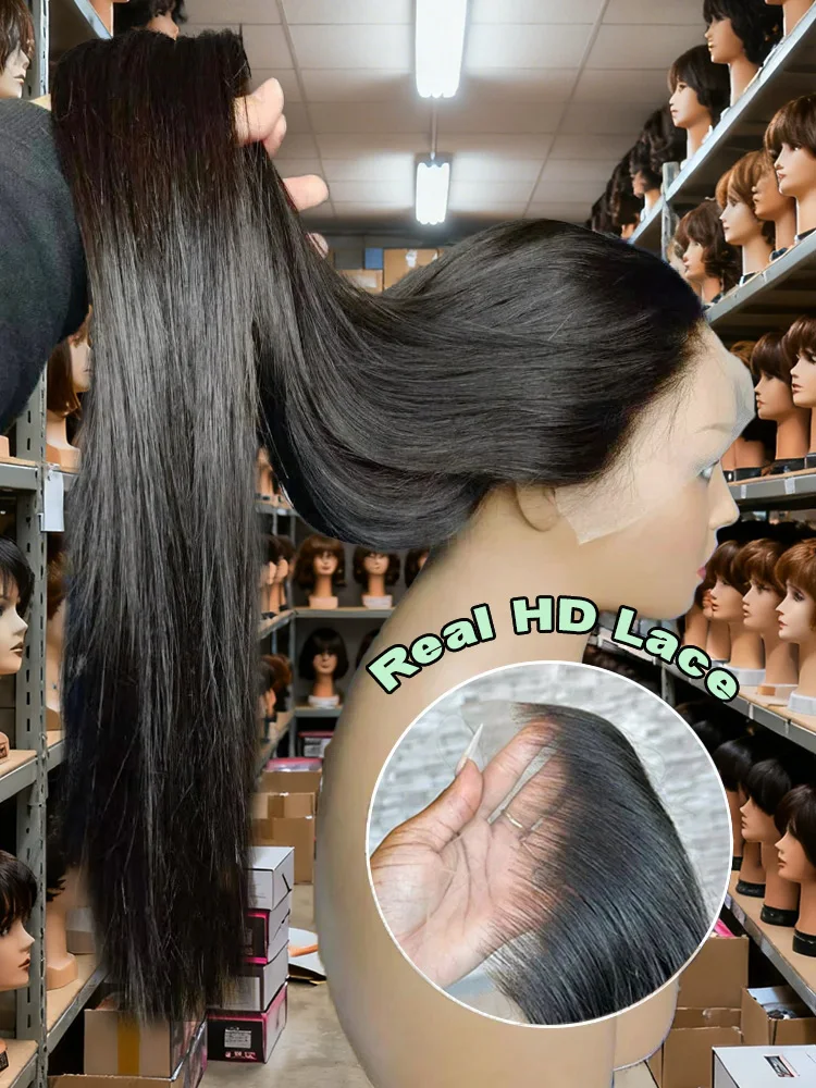 

100% Human Hair 30 36 Inch Bone Straight 13x6 HD Lace Frontal Wig 250 Density Natural Black Straight 13x4 Transparent Lace Front Human Hair Wigs Pre Plucked Glueless